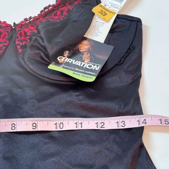 Curvation Body Shaper Lingerie Queen Latifah Shapewear Black Red 42C - Picture 8 of 10